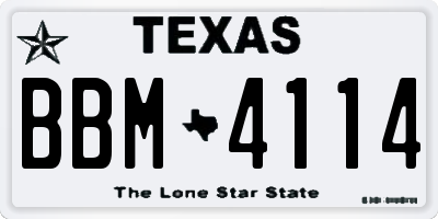 TX license plate BBM4114