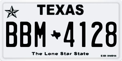 TX license plate BBM4128