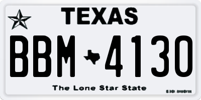 TX license plate BBM4130