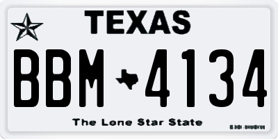 TX license plate BBM4134