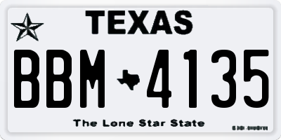 TX license plate BBM4135