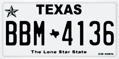 TX license plate BBM4136