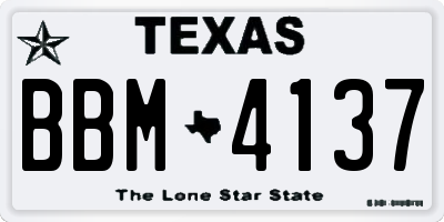 TX license plate BBM4137