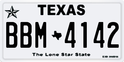 TX license plate BBM4142