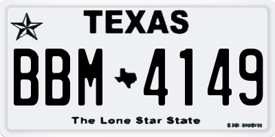 TX license plate BBM4149