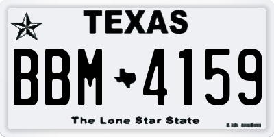 TX license plate BBM4159