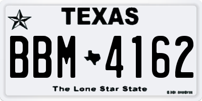 TX license plate BBM4162