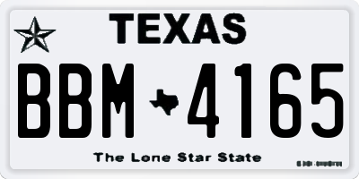 TX license plate BBM4165