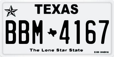 TX license plate BBM4167