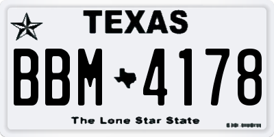 TX license plate BBM4178
