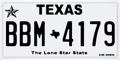 TX license plate BBM4179