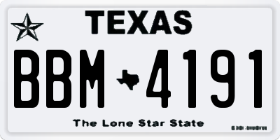 TX license plate BBM4191