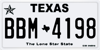 TX license plate BBM4198