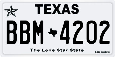TX license plate BBM4202