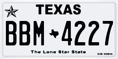 TX license plate BBM4227