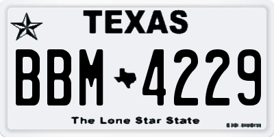TX license plate BBM4229