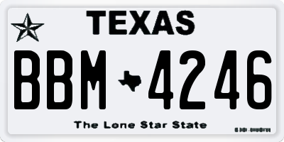 TX license plate BBM4246