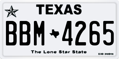 TX license plate BBM4265