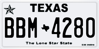 TX license plate BBM4280