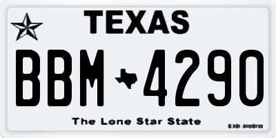 TX license plate BBM4290