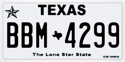 TX license plate BBM4299