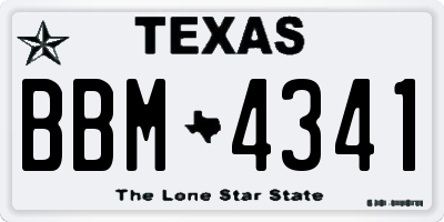 TX license plate BBM4341