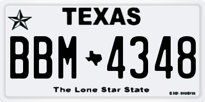 TX license plate BBM4348