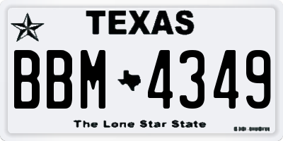 TX license plate BBM4349