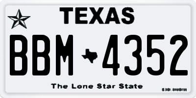 TX license plate BBM4352