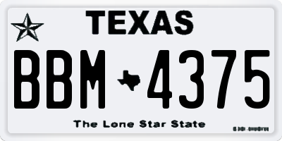 TX license plate BBM4375