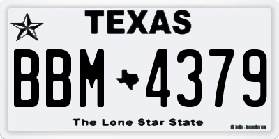 TX license plate BBM4379
