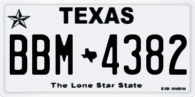 TX license plate BBM4382