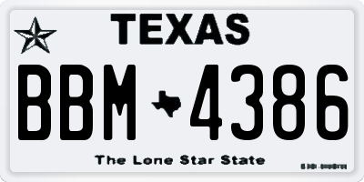 TX license plate BBM4386