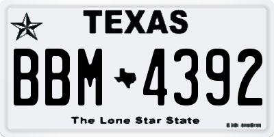 TX license plate BBM4392