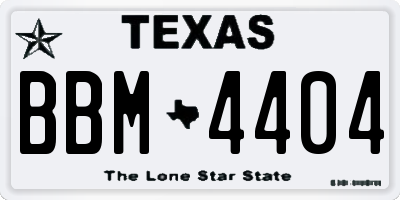 TX license plate BBM4404