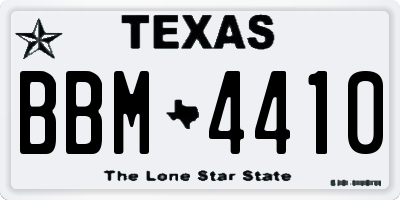 TX license plate BBM4410