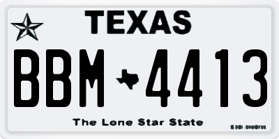 TX license plate BBM4413
