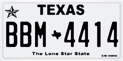 TX license plate BBM4414