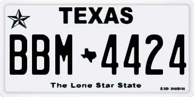 TX license plate BBM4424