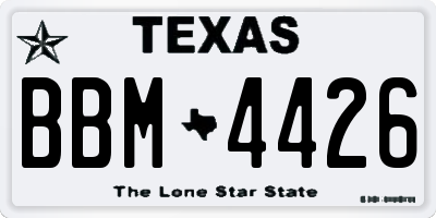 TX license plate BBM4426