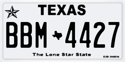 TX license plate BBM4427