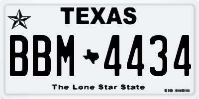 TX license plate BBM4434