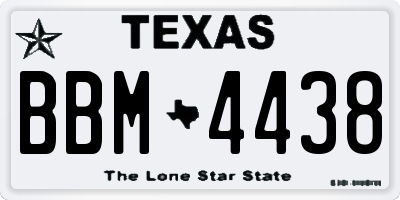 TX license plate BBM4438