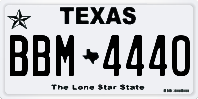 TX license plate BBM4440