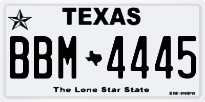 TX license plate BBM4445