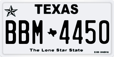 TX license plate BBM4450