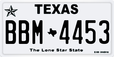 TX license plate BBM4453