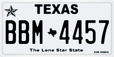 TX license plate BBM4457