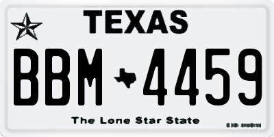 TX license plate BBM4459