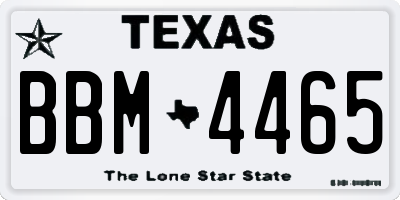 TX license plate BBM4465